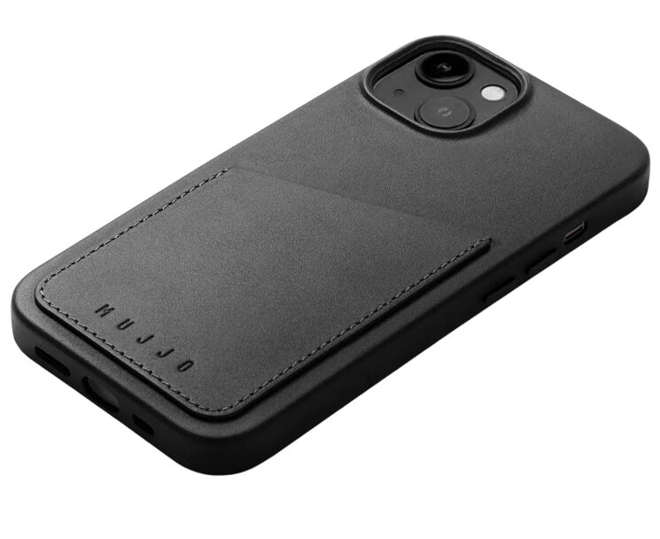 Кожаный чехол MUJJO Full Leather для Apple iPhone 15 - Black: фото 3 из 12