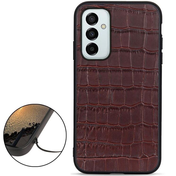 Кожаный чехол UniCase Croco Skin для Samsung Galaxy M23 (M236) - Brown: фото 2 из 4