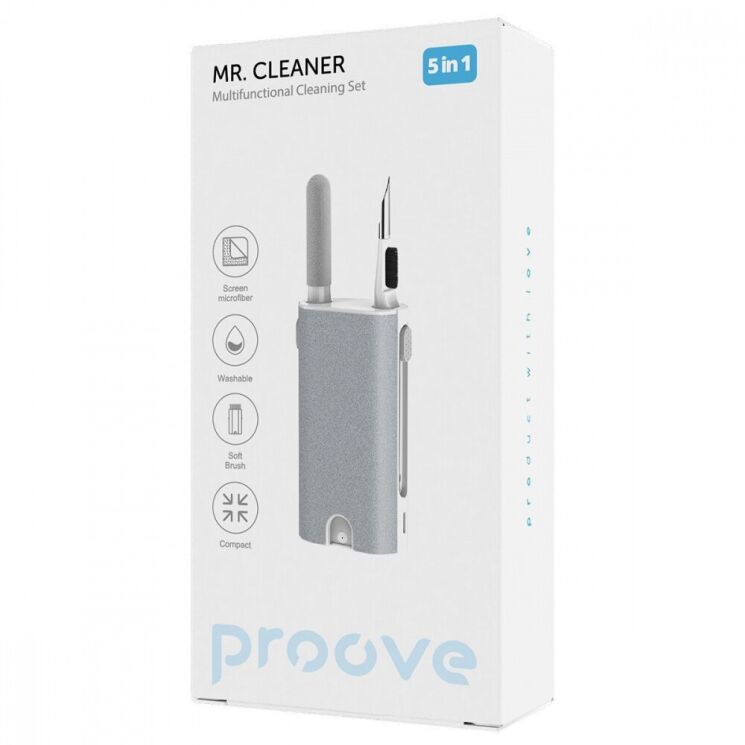 Набор для чистки гаджетов Proove Mr. Cleaner 5in1 - White: фото 2 из 3