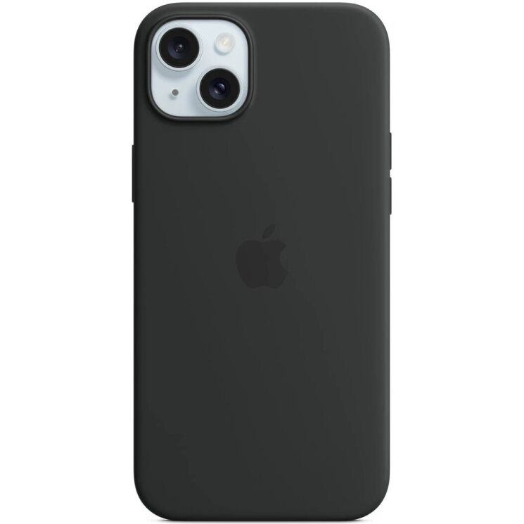 Оригинальный чехол Silicone Case with MagSafe для Apple iPhone 15 Plus (MT103) - Black: фото 4 из 5
