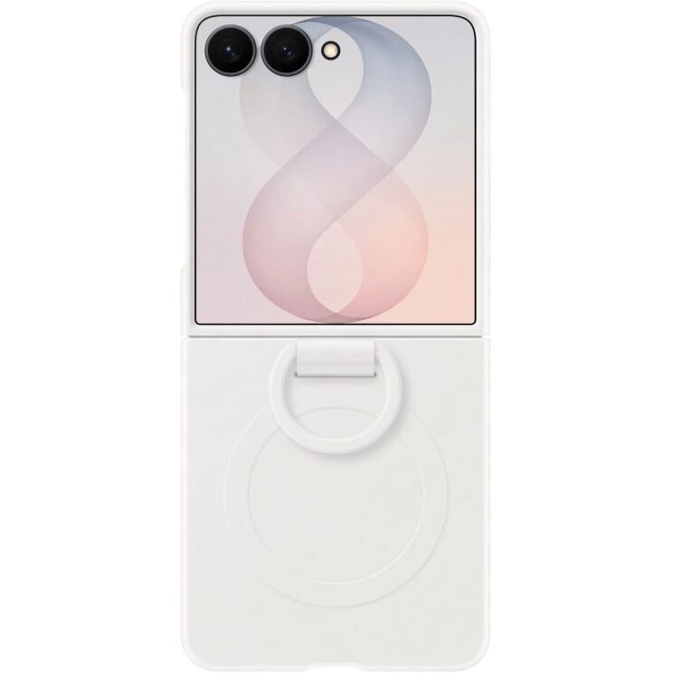 Оригінальний чохол Silicone Ring Magnet для Samsung Galaxy Flip 8 (EF-EF776CWEGUA) - White: фото 2 з 5