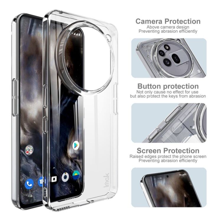 Пластиковый чехол IMAK Crystal II Pro для Nothing Phone (3a) Pro - Transparent: фото 6 из 10