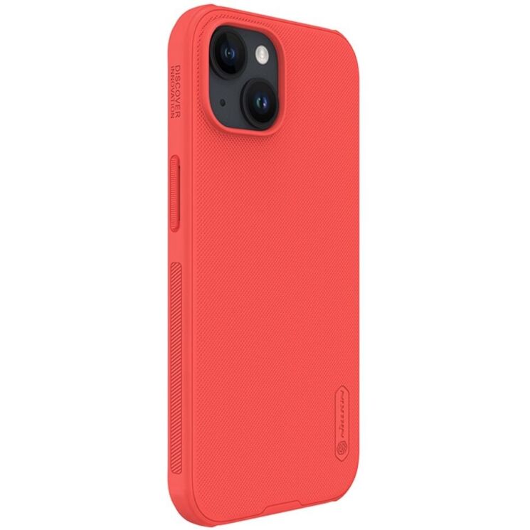 Пластиковый чехол NILLKIN Frosted Shield Pro для Apple iPhone 15 - Red: фото 5 из 18