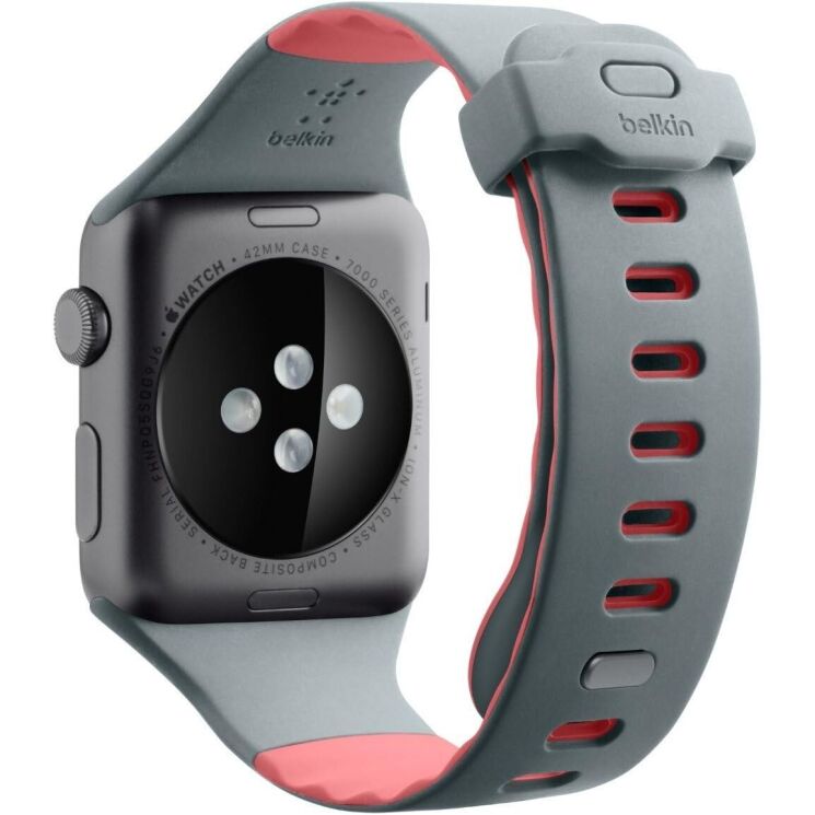 Ремінець Belkin Silicon Classic для Apple Watch 42 (Series 10) / 41 / 40 / SE 40 / 38 - Grey / Rose: фото 2 з 3