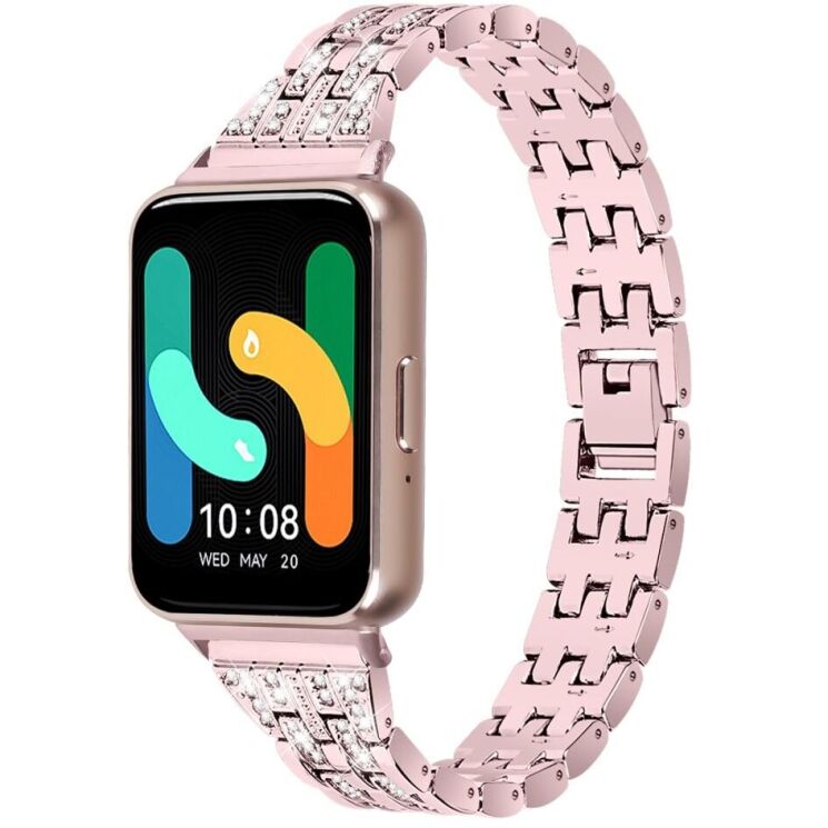 Ремінець Deexe Crystal Design для Samsung Galaxy Fit 3 - Rose Pink: фото 1 з 6