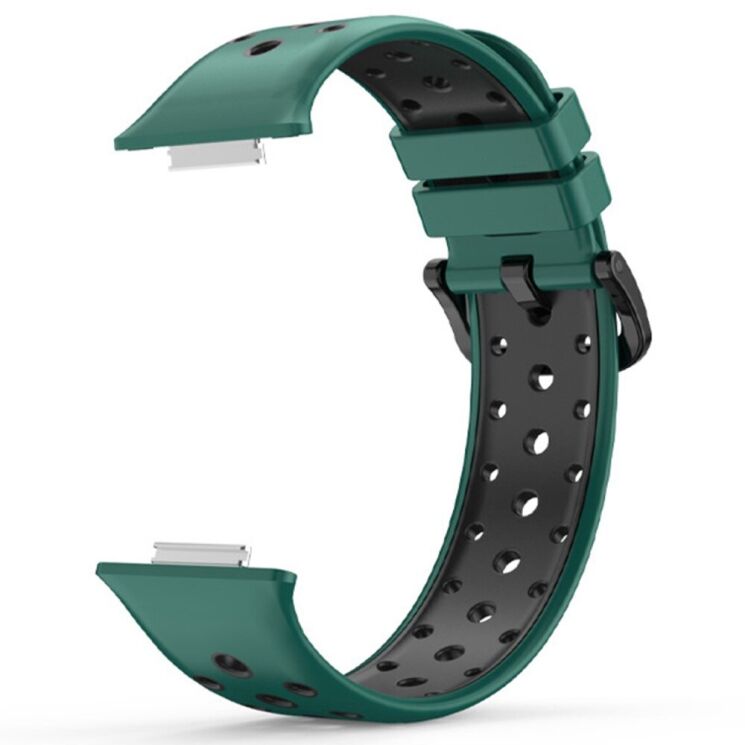 Ремешок Deexe Dot Color для Huawei Watch Fit 2 - Black / Green: фото 3 из 6