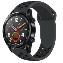 Ремінець Deexe Dual Color для годинників з шириною кріплення 22 мм - All Black: фото 1 з 8