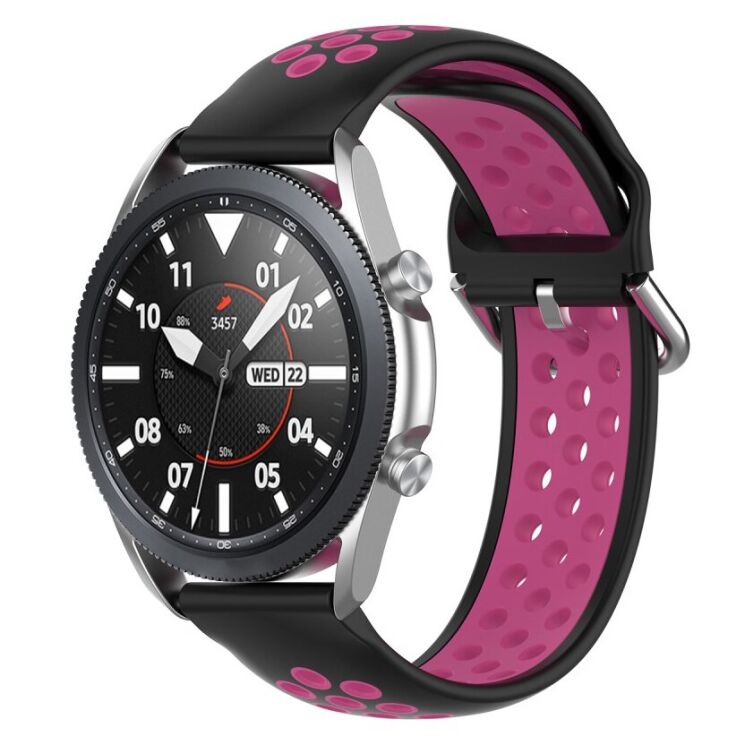 Ремешок Deexe Dual Color для Samsung Galaxy Watch 3 (41mm) - Black / Rose: фото 4 из 5