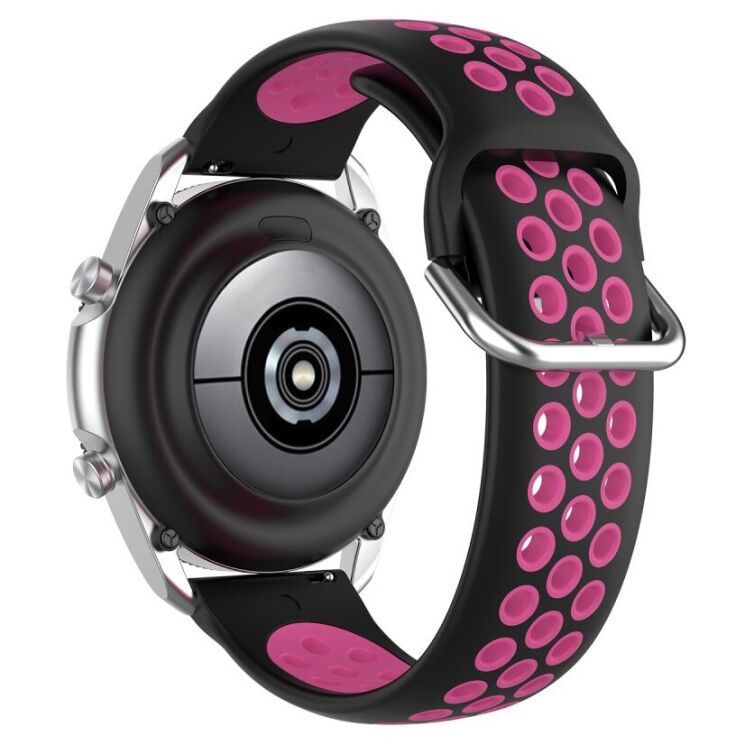 Ремешок Deexe Dual Color для Samsung Galaxy Watch 3 (41mm) - Black / Rose: фото 3 из 5
