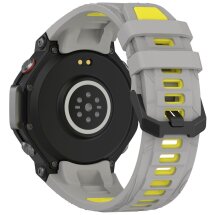 Ремінець Deexe Dual Color для Xiaomi Amazfit T-ReX 3 - Grey / Yellow: фото 1 з 9