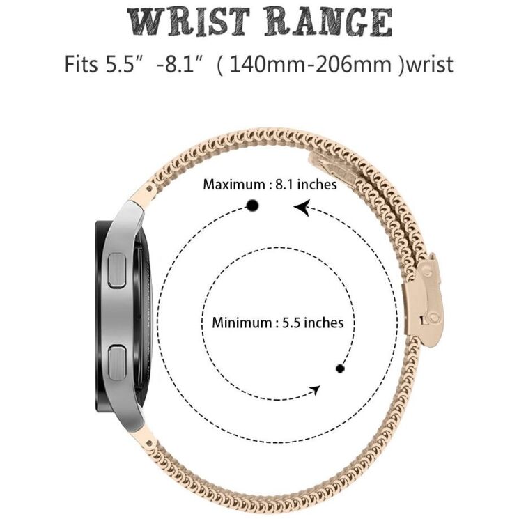 Ремінець Deexe Milanese Bracelet для Samsung Galaxy Watch 4 / 4 Classic / 5 / 5 Pro / 6 / 6 Classic / 7 / FE - Silver: фото 4 з 7