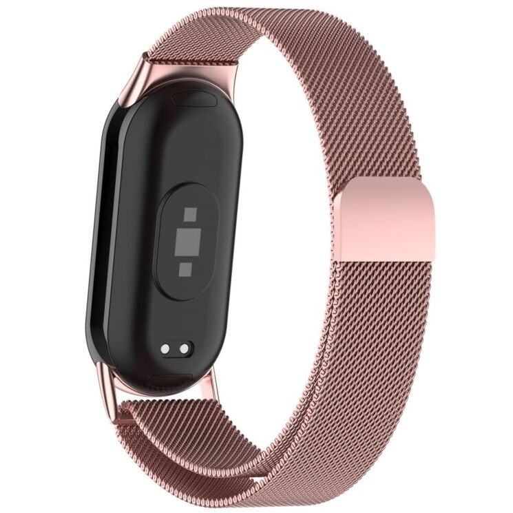 Ремешок Deexe Milanese Stainless Steel для Xiaomi Mi Smart Band 8 / 9 - Rose Pink: фото 1 из 8