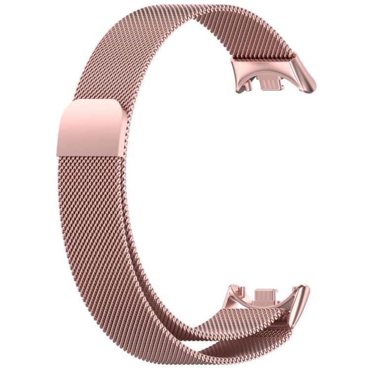 Ремешок Deexe Milanese Stainless Steel для Xiaomi Mi Smart Band 8 / 9 - Rose Pink: фото 3 из 8