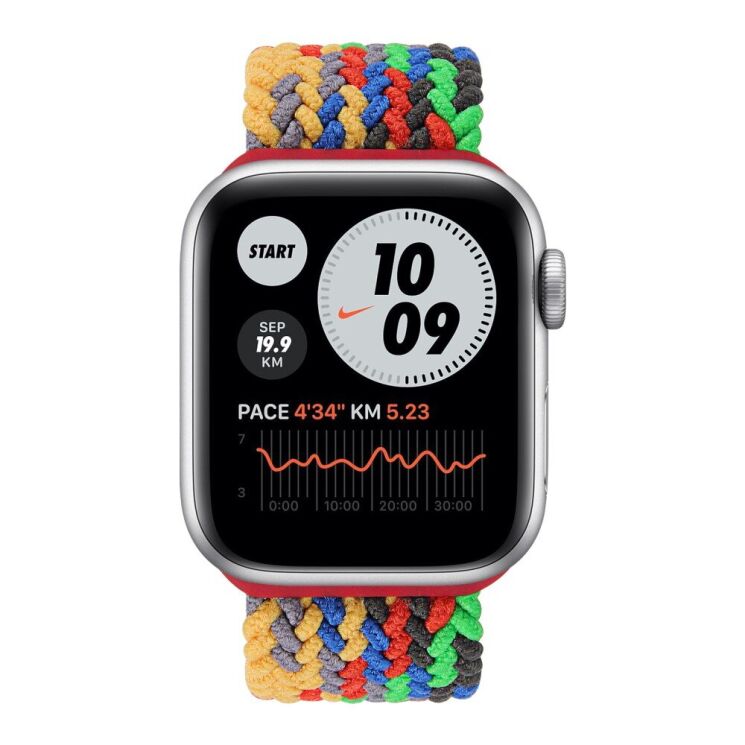 Ремешок Deexe Nylon Knitting для Apple Watch 42 (Series 10) / 41 / 40 / SE 40 / 38 - Green / Colorful: фото 3 из 6