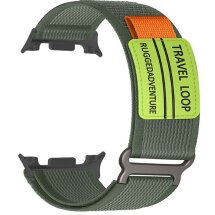 Ремінець Deexe Nylon Magic Tape для Samsung Galaxy Watch 8 (40/44mm) / 8 Classic - Army Green: фото 1 з 3