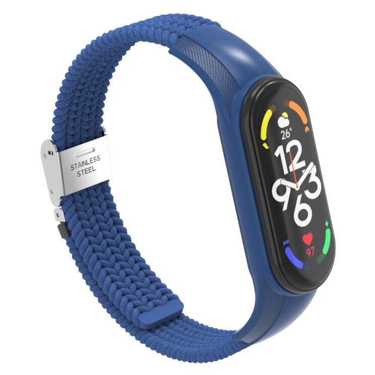 Ремешок Deexe Nylon Strap для Xiaomi Mi Band 7 - Blue: фото 5 из 5