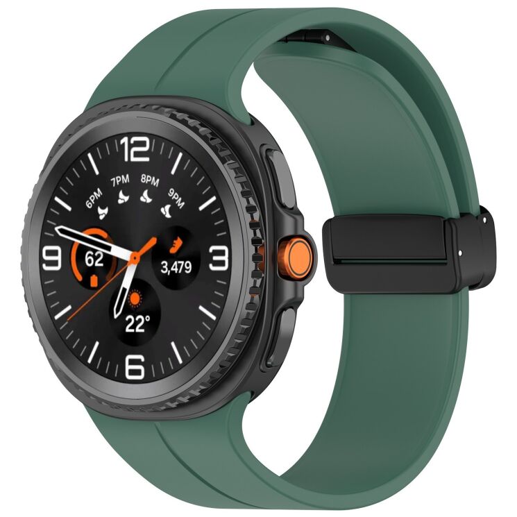 Ремешок Deexe Soft Line для Samsung Galaxy Watch 8 (40/44mm) / 8 Classic / Ultra (2025) - Dark Green: фото 2 из 5