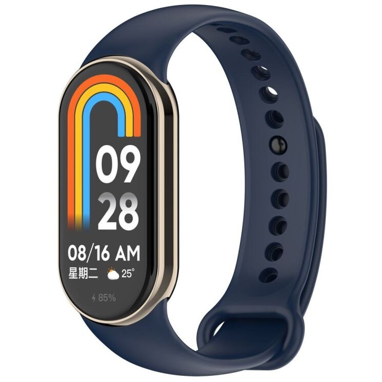 Ремешок Deexe Soft Silicone для Xiaomi Mi Smart Band 8 / 9 - Midnight Blue: фото 2 из 5
