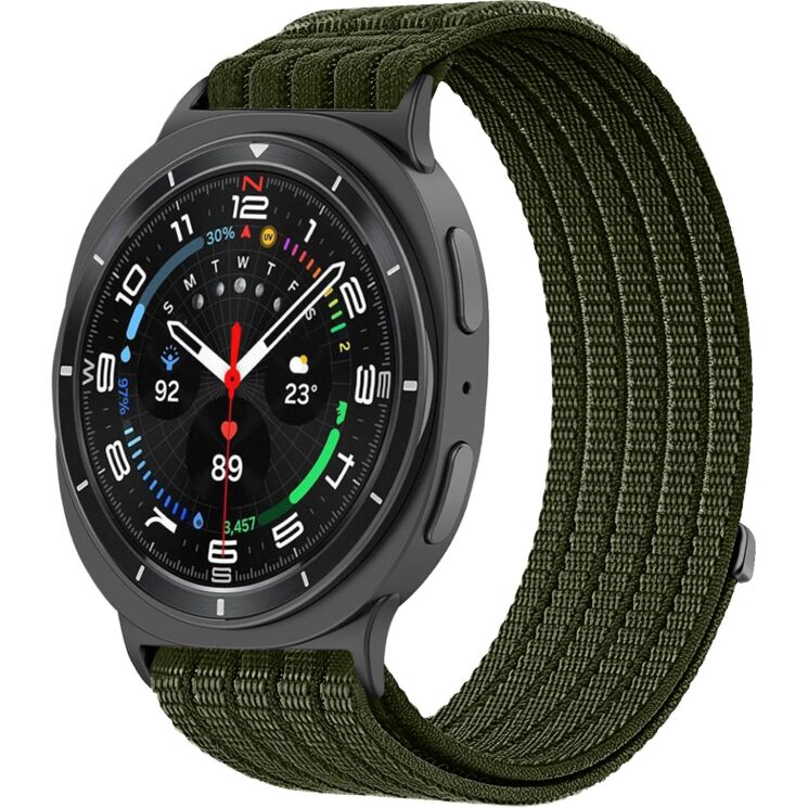 Ремешок Deexe Soft Weave для Samsung Galaxy Watch 8 (40/44mm) / 8 Classic - Dark Green: фото 2 из 5