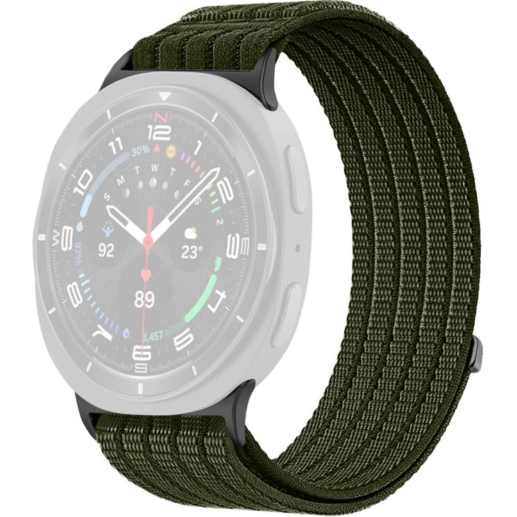 Ремешок Deexe Soft Weave для Samsung Galaxy Watch 8 (40/44mm) / 8 Classic - Dark Green: фото 1 из 5