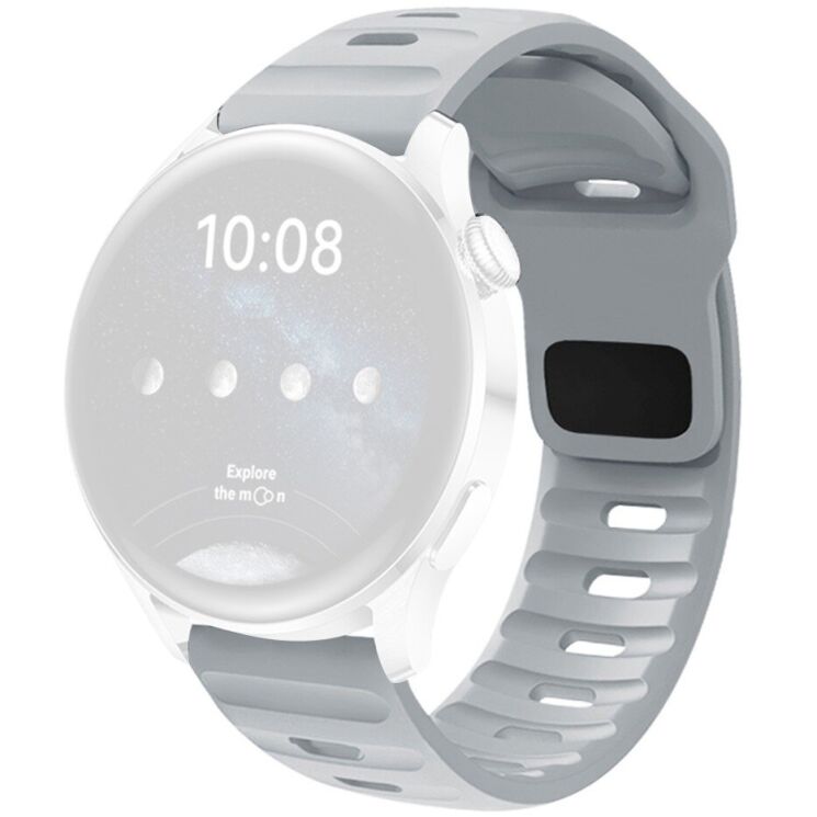 Ремінець Deexe Sport Band для годинників з шириною кріплення 22 мм - Grey / Blue: фото 1 з 2