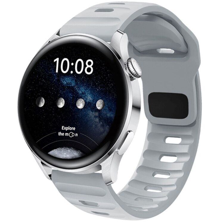 Ремінець Deexe Sport Band для годинників з шириною кріплення 22 мм - Grey / Blue: фото 2 з 2
