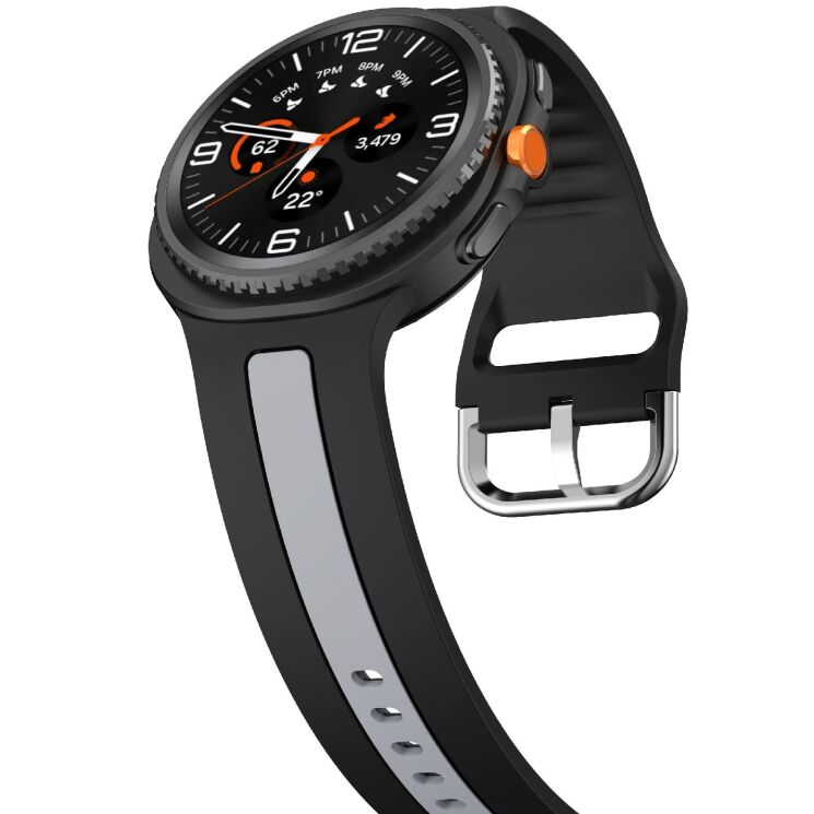 Ремінець Deexe Sport Strap для Samsung Galaxy Watch 8 (40/44mm) / 8 Classic - Black / Grey: фото 4 з 6