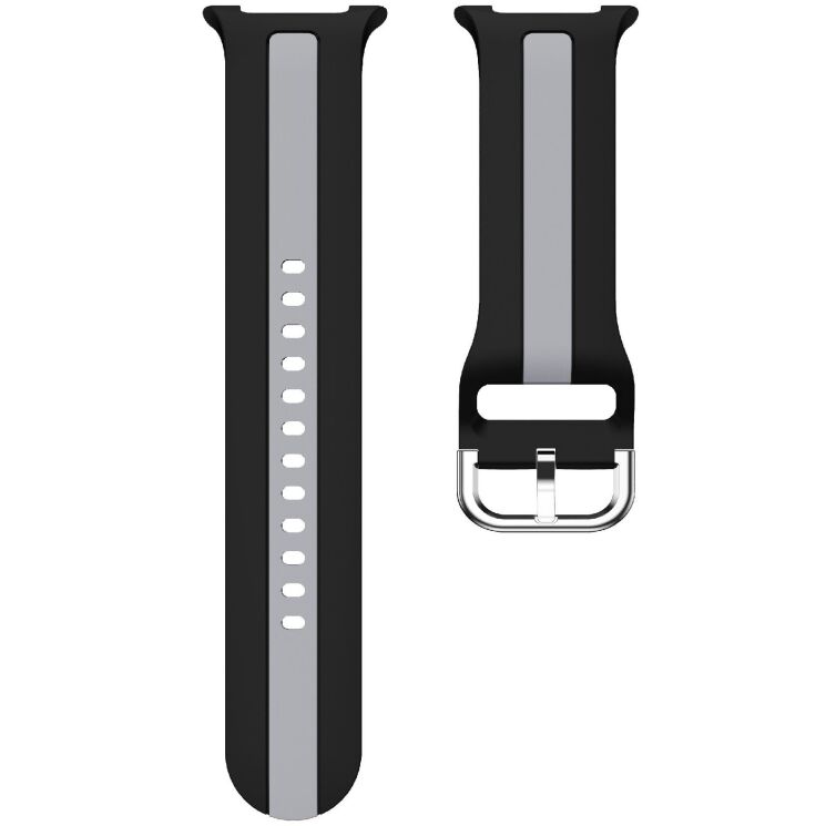 Ремінець Deexe Sport Strap для Samsung Galaxy Watch 8 (40/44mm) / 8 Classic - Black / Grey: фото 5 з 6