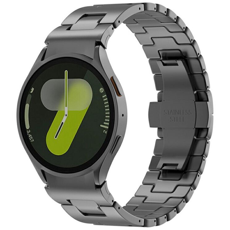 Ремінець Deexe Stainless Steel QuickFit для Samsung Galaxy Watch 4 / 5 / 6 / 7 / FE (40mm) - Grey: фото 2 з 6
