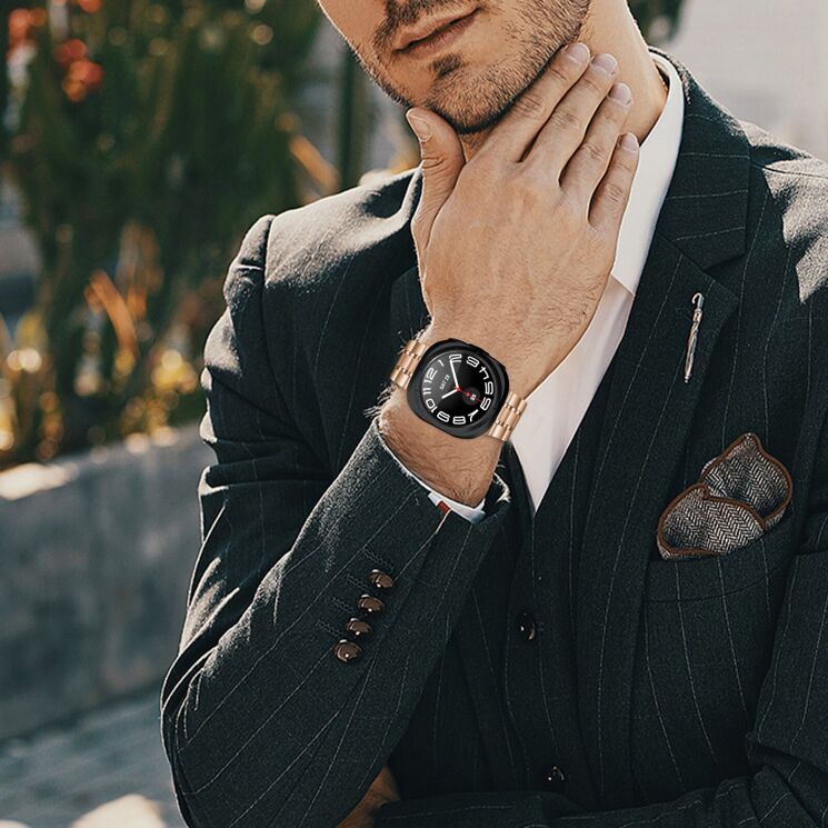 Ремешок Deexe Stainless Steel Strap для Samsung Galaxy Watch 8 (40/44mm) / 8 Classic - Silver: фото 5 из 6