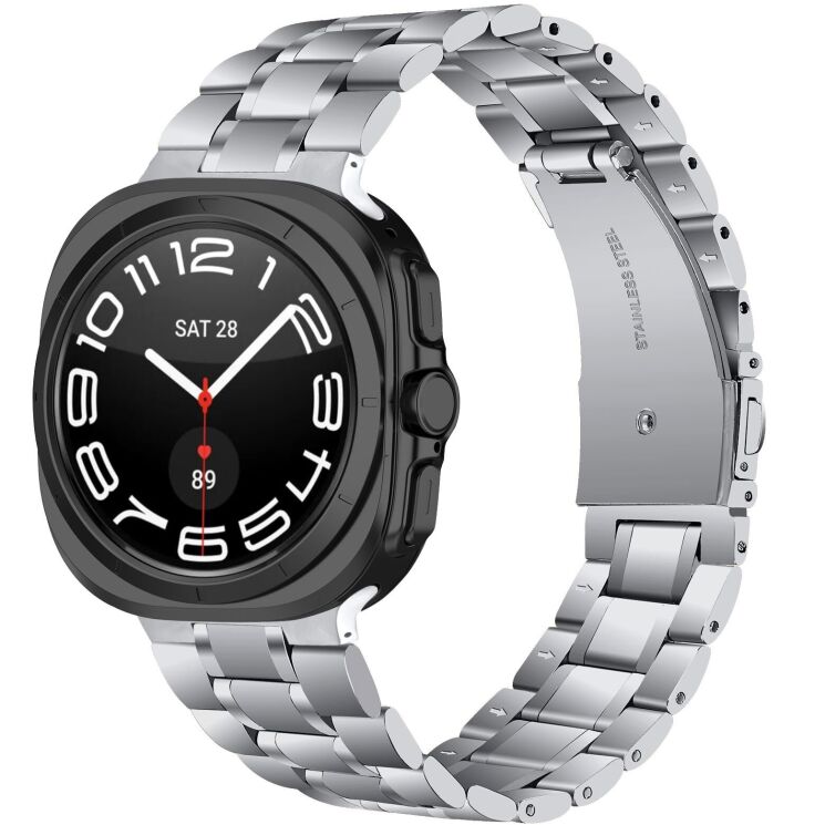 Ремешок Deexe Stainless Steel Strap для Samsung Galaxy Watch 8 (40/44mm) / 8 Classic - Silver: фото 2 из 6