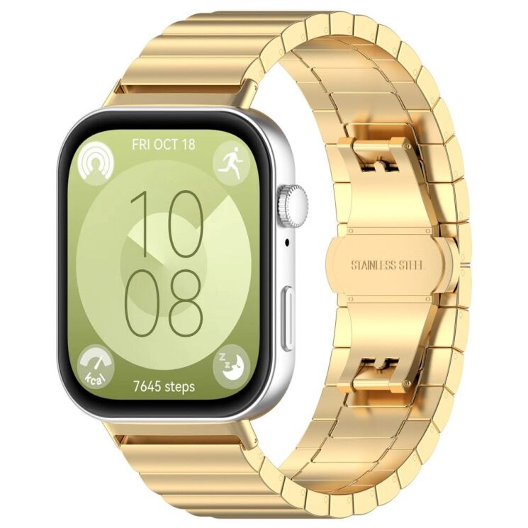 Ремінець Deexe Steel Strap для Huawei Watch Fit 3 - Gold: фото 4 з 7