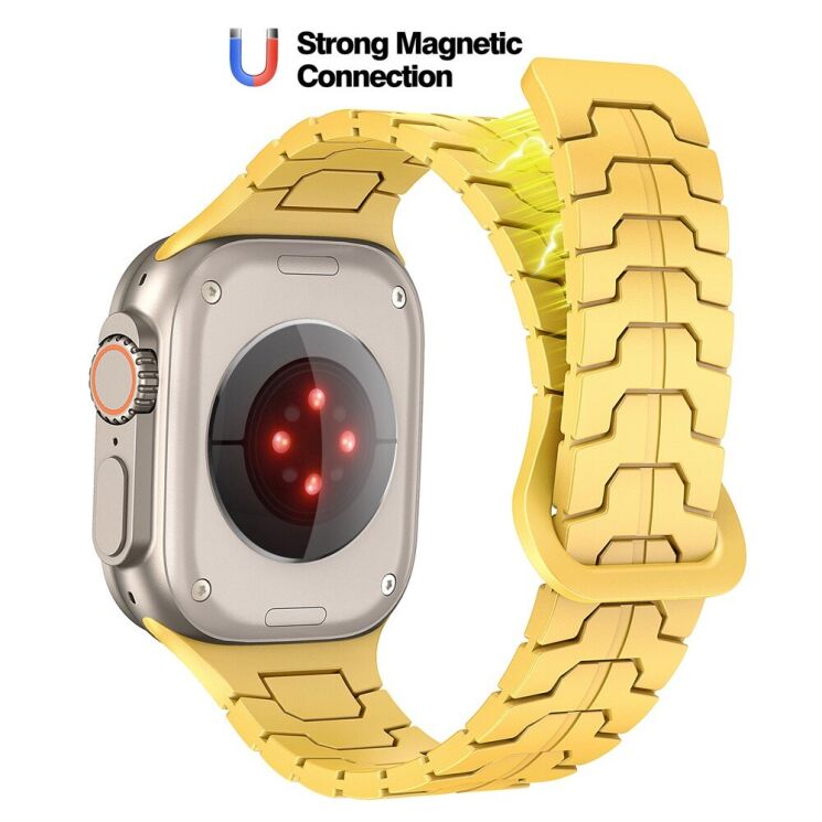 Ремінець Reframe Dragon Skin для Apple Watch 46 / 45 / 44 / SE 44 / 42 (Series 1-3) / Ultra / Ultra 2 - Yellow: фото 2 з 8