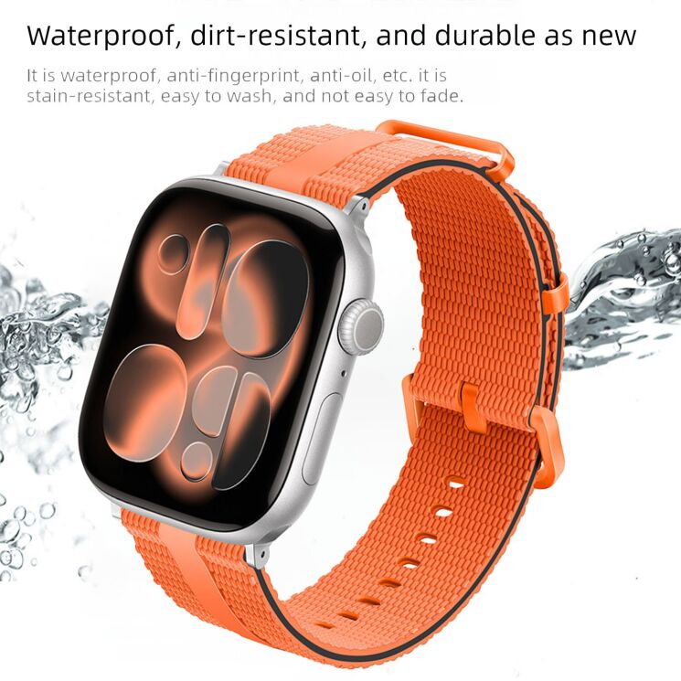Ремінець Reframe Sport Linear для Apple Watch 42 (Series 10/11) / 41 / 40 / SE 40 / 38 - Orange / Black: фото 3 з 5