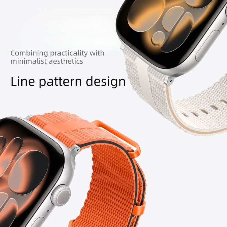 Ремінець Reframe Sport Linear для Apple Watch 42 (Series 10/11) / 41 / 40 / SE 40 / 38 - Orange / Black: фото 5 з 5