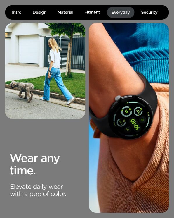 Ремінець Spigen Nano Pop для Google Pixel Watch 4 / 3 / 2 / 1 (41mm) AMP09486 - Black Sesame: фото 15 з 16