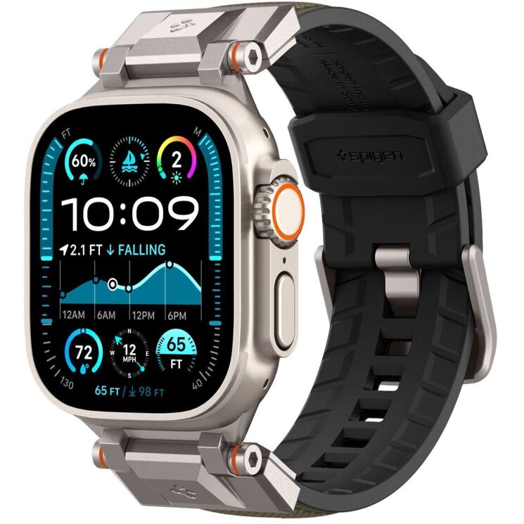 Ремінець Spigen (SGP) DuraPro Armor для Apple Watch 46 / 45 / 44 / SE 44 / 42 (Series 1-3) / Ultra / Ultra 2 - Military Green: фото 2 з 16