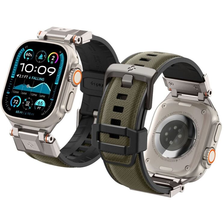 Ремінець Spigen (SGP) DuraPro Armor для Apple Watch 46 / 45 / 44 / SE 44 / 42 (Series 1-3) / Ultra / Ultra 2 - Military Green: фото 5 з 16