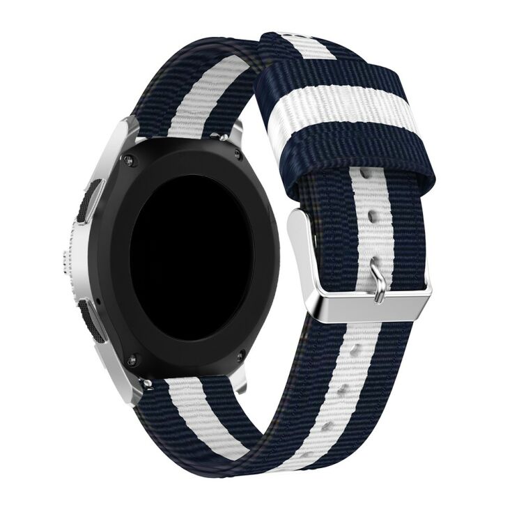 Ремешок UniCase Nylon для Samsung Galaxy Watch 46mm / Watch 3 45mm / Gear S3 - Blue / White: фото 4 из 5