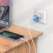 Сетевое зарядное устройство Hoco C101A Single Port PD20W + кабель Type-C to Lightning - Ice Blue (141962WL). Фото 9 из 9