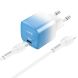 Сетевое зарядное устройство Hoco C101A Single Port PD20W + кабель Type-C to Lightning - Ice Blue (141962WL). Фото 2 из 9