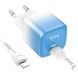Сетевое зарядное устройство Hoco C101A Single Port PD20W + кабель Type-C to Lightning - Ice Blue (141962WL). Фото 4 из 9