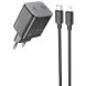 Сетевое зарядное устройство Hoco N42 Elogiado 2C PD45W + кабель Type-C to Lightning - Black (346156B). Фото 2 из 11
