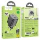 Сетевое зарядное устройство Hoco N42 Elogiado 2C PD45W + кабель Type-C to Lightning - Black (346156B). Фото 7 из 11