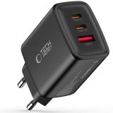 Сетевое зарядное устройство Tech-Protect Network Charger GaN 65W (2Type-C + USB) - Black: фото 1 из 8