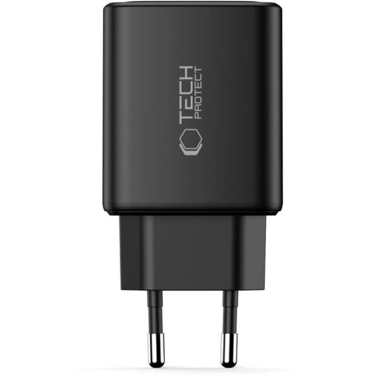 Мережевий зарядний пристрій Tech-Protect Network Charger GaN 65W (2Type-C + USB) - Black: фото 3 з 8