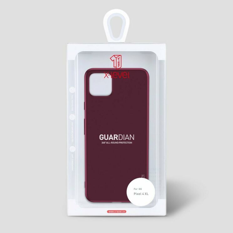 Силиконовый чехол X-LEVEL Matte для Google Pixel 4 XL - Wine Red: фото 7 из 7