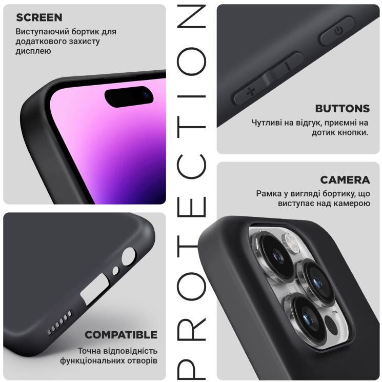 Силиконовый (TPU) чехол ArmorStandart Matte Slim Fit для TECNO Camon 30 (CL6) - Black: фото 4 из 5
