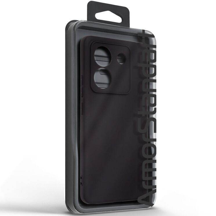 Силиконовый (TPU) чехол ArmorStandart Matte Slim Fit для Xiaomi Poco M7 Pro - Black: фото 3 из 5