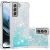 Силиконовый (TPU) чехол Deexe Liquid Glitter для Samsung Galaxy S21 FE (G990) - Blue Stars: фото 1 из 7
